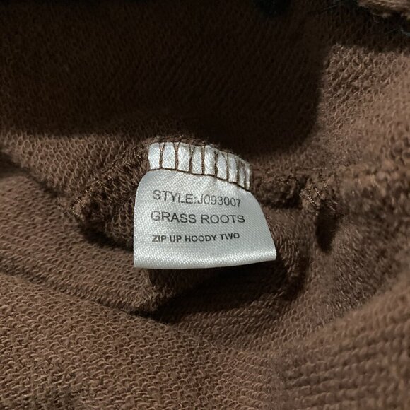 LRG Lifted Research Group Hoodie Mens M Brown Full Zip Pockets Grass Roots - Picture 10 of 13